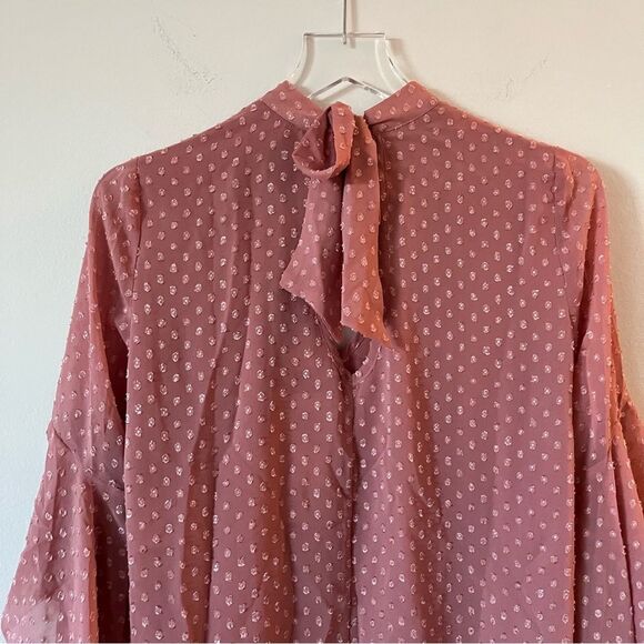 NWT BOG Band of the Free Bohemian Blouse Top Bell Sleeves V Neck Keyhole back XS - Picture 9 of 15